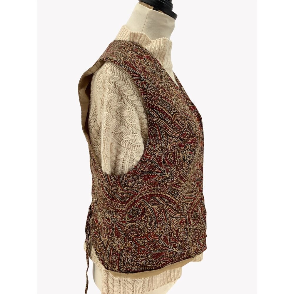 Vintage Pendleton Classic rayon lined vest Womens Petite Paisley Vest Size 14 - Picture 2 of 6